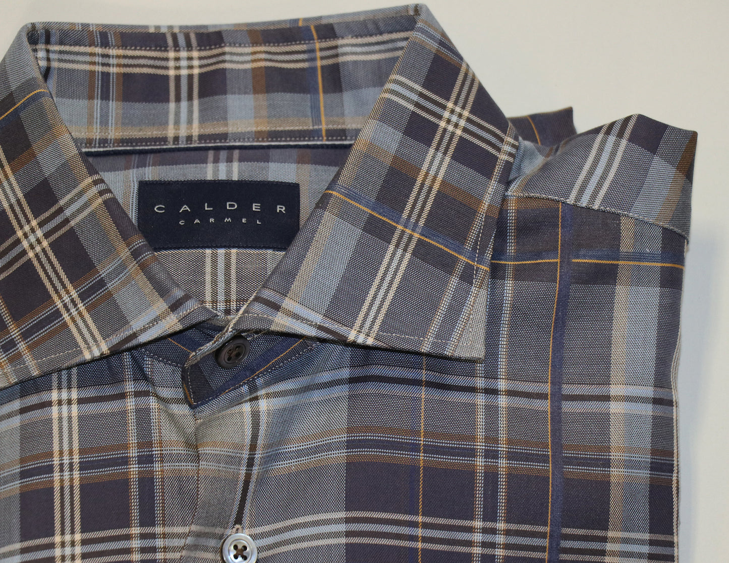 Calder Navy Plaid Sport Shirt