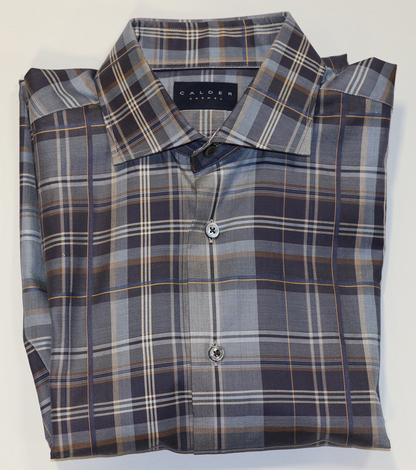 Calder Navy Plaid Sport Shirt