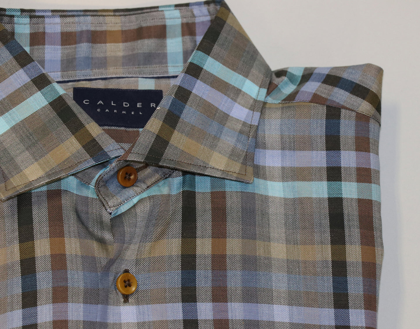 Calder Turquoise Plaid Sport Shirt