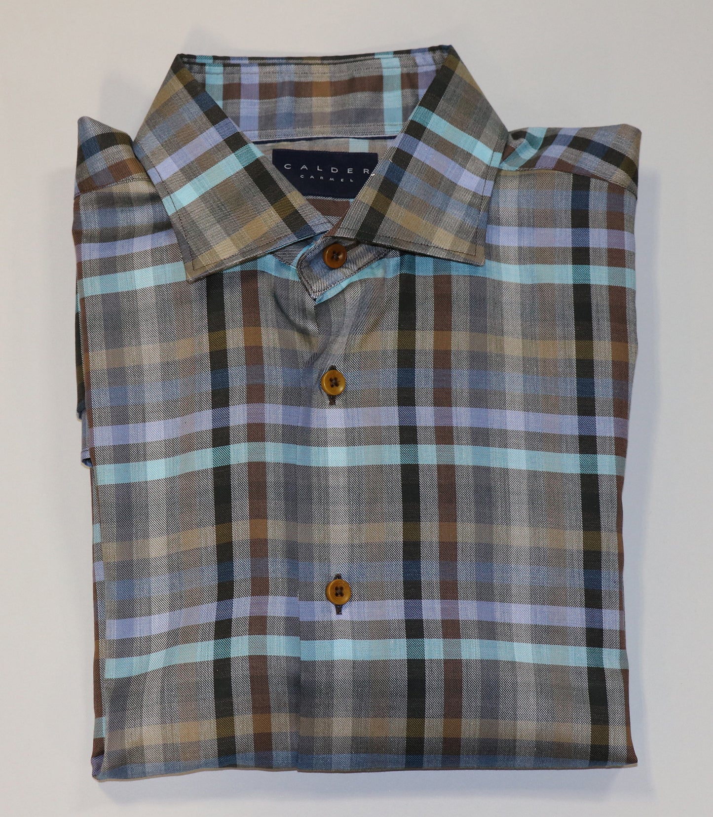 Calder Turquoise Plaid Sport Shirt